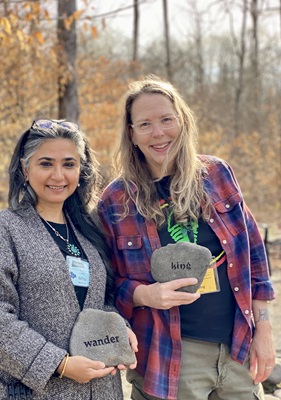 Photo of Mitu Malhotra (on left)