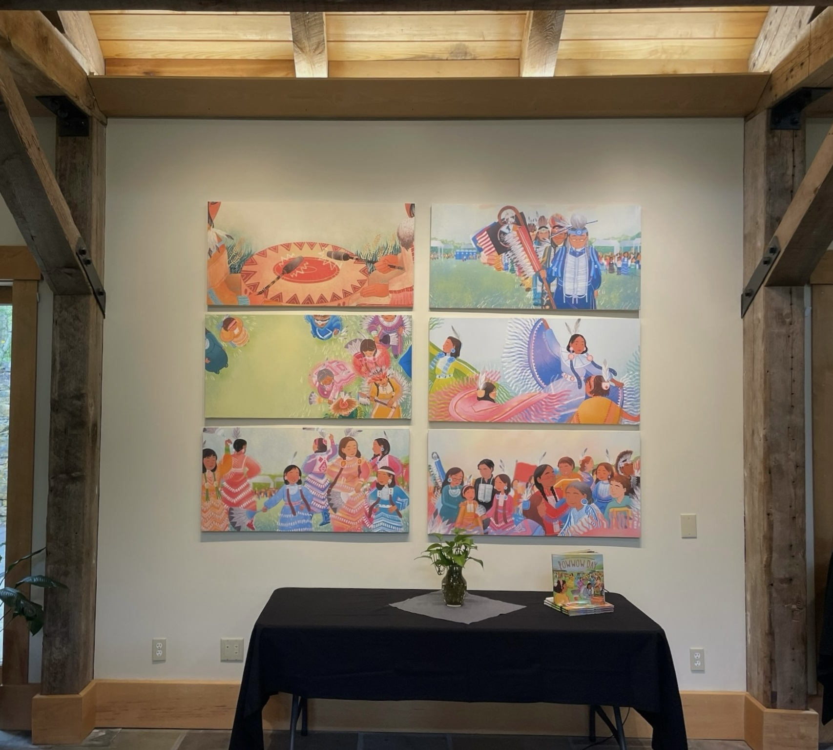 Art Wall celebrating POWWOW DAY at the Barn at Boyds Mills