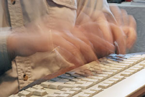 hands typing