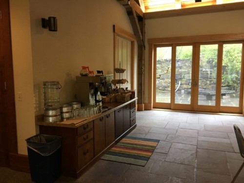 A little snack bar that had coffee, tea, lemonade, snacks, and chocolate 24/7...