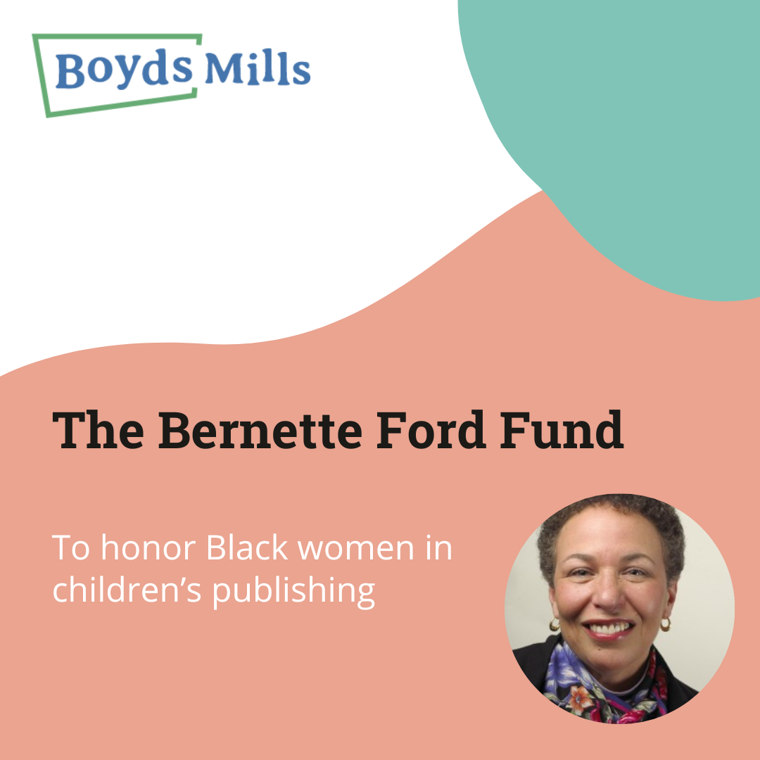 The Bernette Ford Fund to Honor Black Women in Publishing, feature a photo of Bernette and the Highlights Foundaiton logo