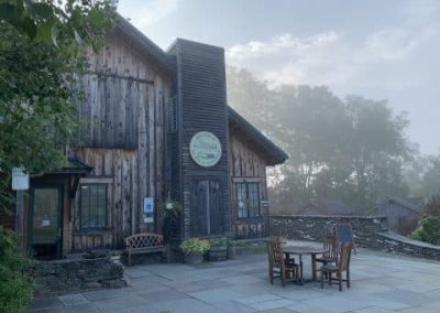 BARN: MORNING FOG