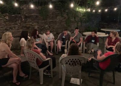 NIGHT MEETING ON THE BARN PATIO