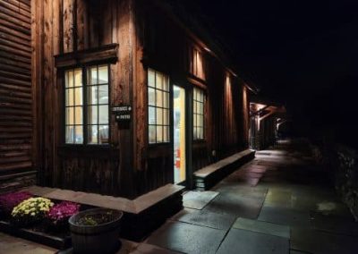 BARN EXTERIOR AT NIGHT