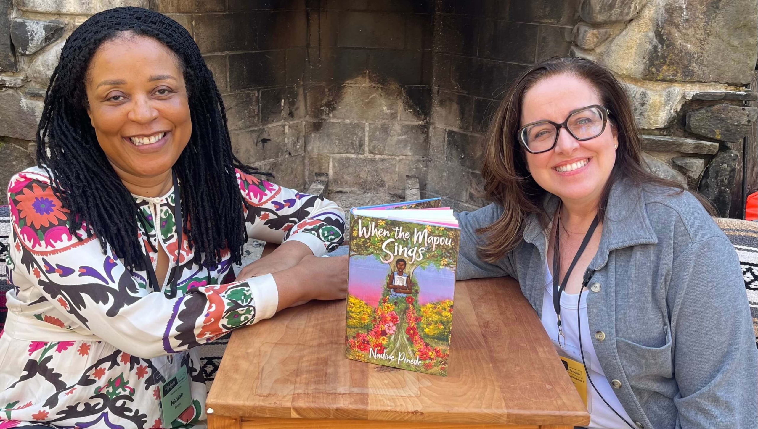 Nicole Valentine and Nadine Pinede at the Whole Novel Workshop at Boyds Mills