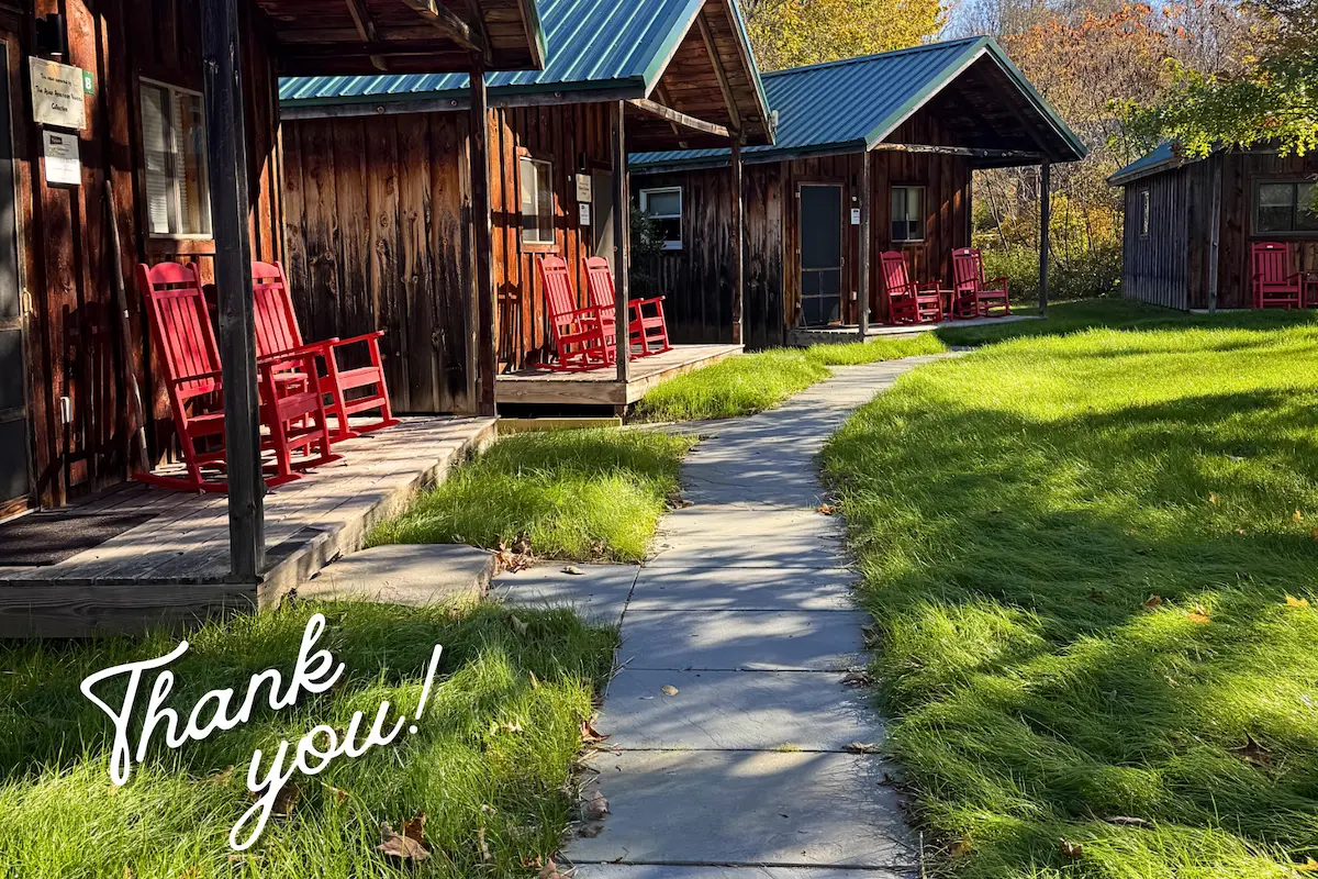A picture of the new pathway in front of the horseshoe cabins at Boyds Mills