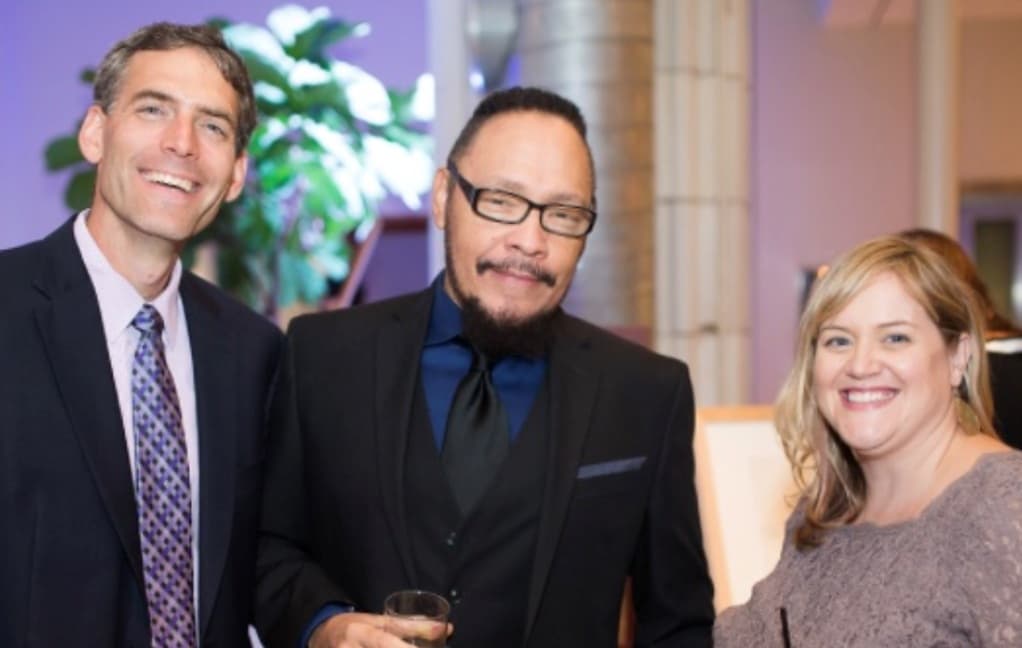 Floyd Cooper with George Brown and Alison Green Myers of Boyds Mills