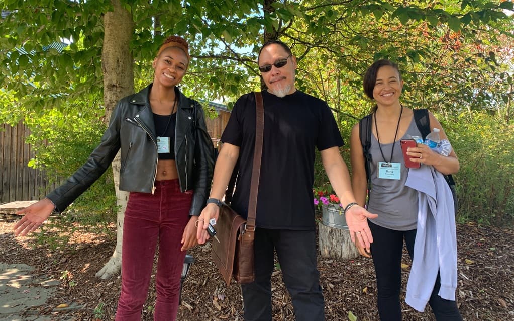 Floyd Cooper with Mentees at the Boyds Mills Retreat Center